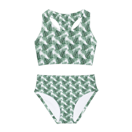 White Tropical Bliss Girls Two Piece Swimsuit (AOP)- (PY)