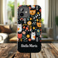 Personalized Whimsical Feline Garden Tough Phone Case — Custom Name iPhone & Samsung