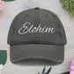 'ELOHIM, GENESIS 1:1'  Distressed Dad Hat with Embroidered, Casual Cap for Fathers, Gifts for Dads, Religious Hat, Vintage Style