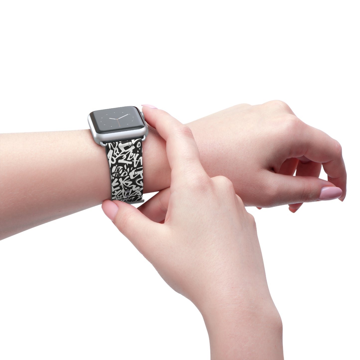 Urban Graffiti Print Watch Band - Trendy Accessory for Everyday Use,
