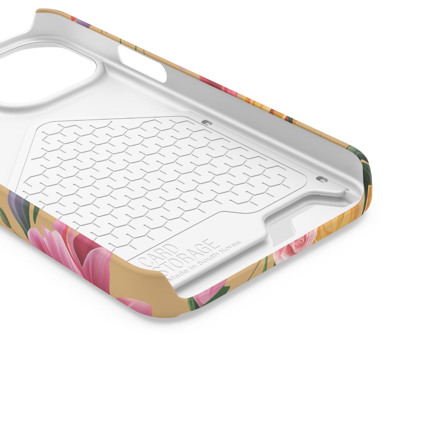 Floral Bible Verse Phone Case with Card Holder — "Let Your Light Shine" (Matthew 5:16)