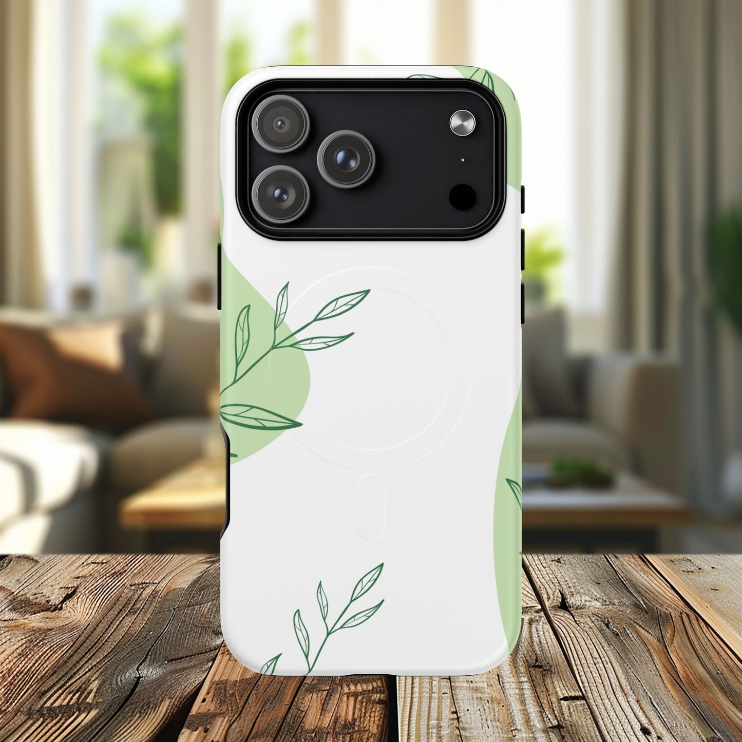 Stylish Tough iPhone Magnetic Cases with Leaf Design, iPhone Protection Cases, Greenery iPhone Covers, Eco-Friendly iPhone Accessories, Gift for Her.