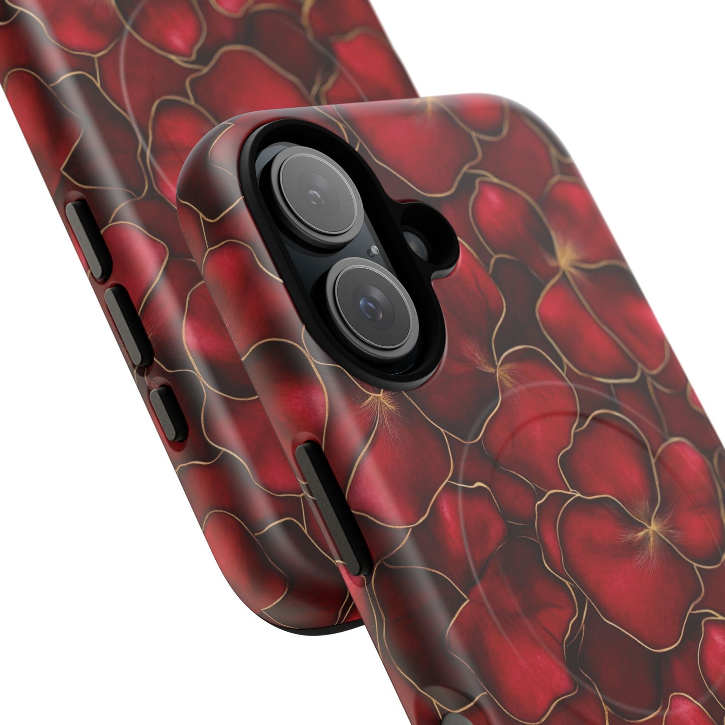 Velvet Petal Noir Tough iPhone Magnetic Case, iPhone Cover, Stylish Accessories, Gift for Her, Gift for Mother's, Floral Design, Protective iPhone Case