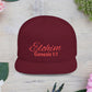 Red Embroidery 'ELOHIM, GENESIS 1:1' Flat Bill Snapback Hat, Stylish Cap for Everyday Wear, Church Events, Gift for Him/Her, Streetwear Accessory, Casual Fashion