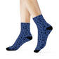 Winter Wonderland Navy Crew Socks - Soft & Elastic Polyester/Spandex Blend - One Size Fits All