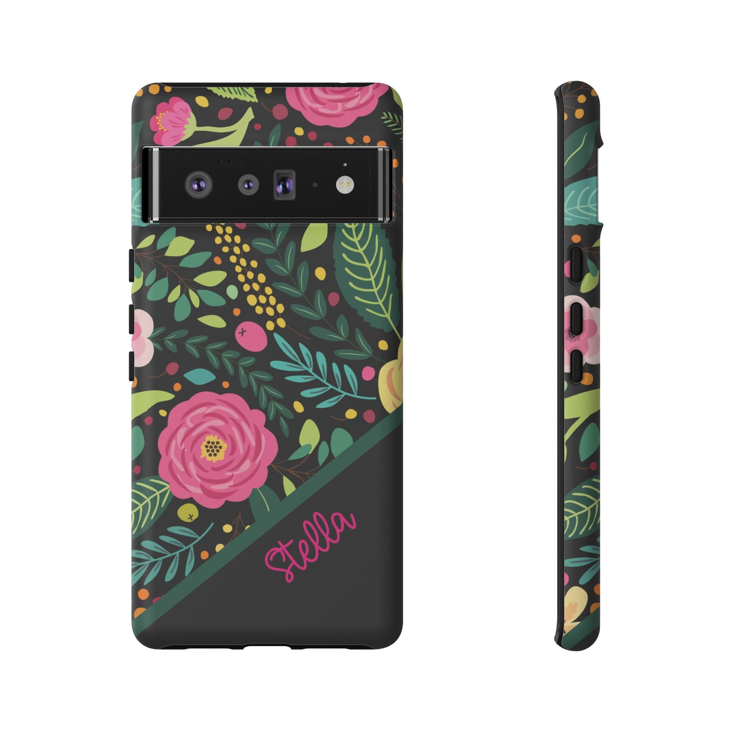 Personalized Floral Fantasy Samsung and Google Pixal Phone Case – Personalized Tough Cases with Colorful Garden Design