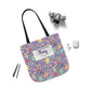 Personalized Purple Doodle Daydream Composition Book Inspired Canvas Tote Bag with Colorful Straps, Cute School Bag, Eco-Friendly Tote, Back to School Shopping Bag, Teacher Gift Idea