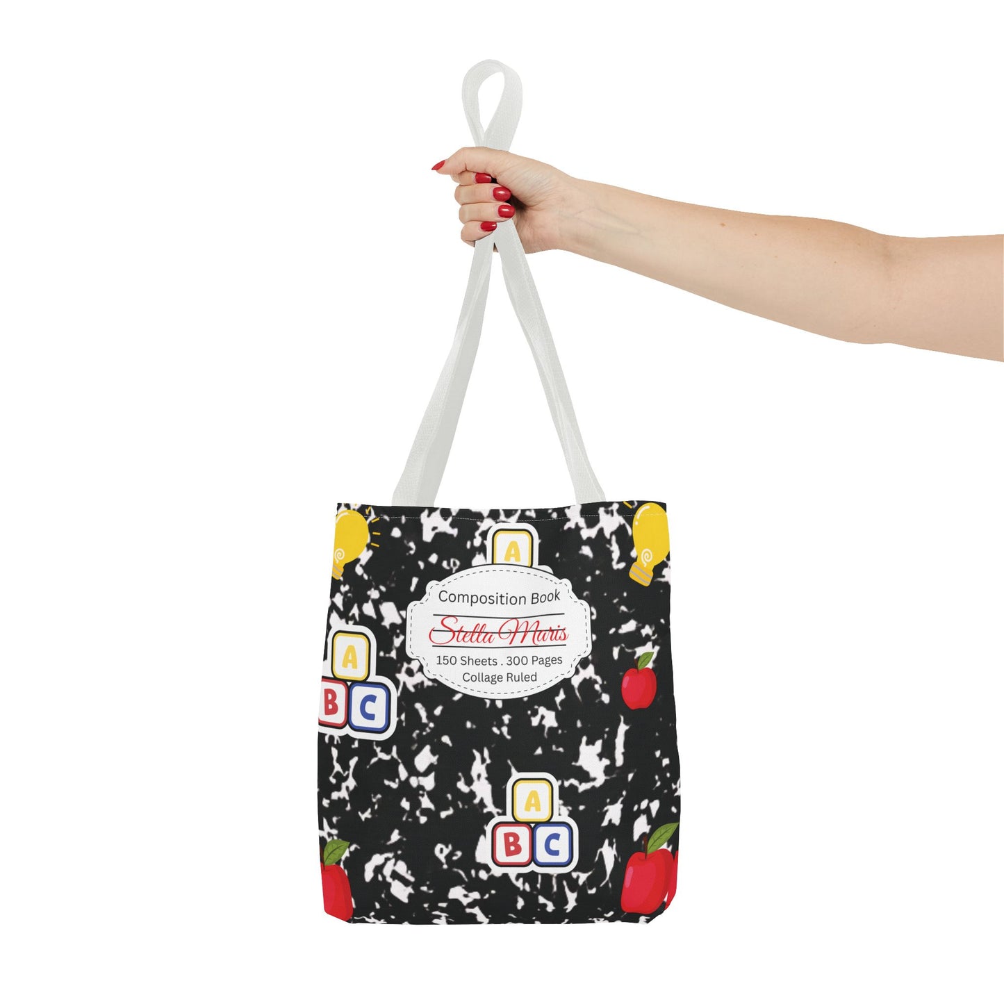 Personalized Composition Book InspiredTote Bag, Back to School Tote, Teacher Gift, Kids Bag, Custom Name Bag, Educational Accessories, Back to School Tote Bag.