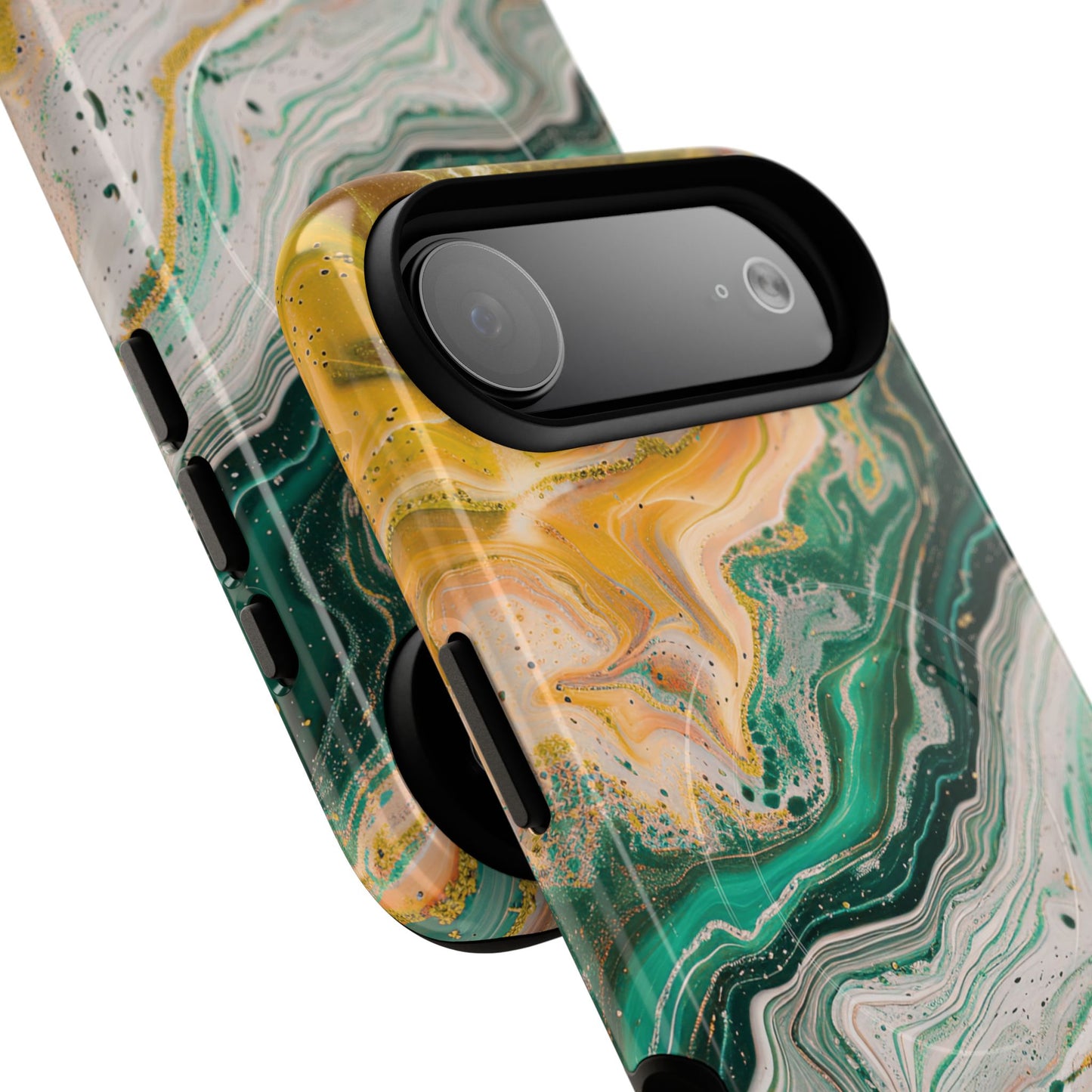 Magnetic iPhone Cases with Green Marble Design, Tough Magnetic Cases, iPhone Accessories, Gift for Her, Trendy iPhone Cover