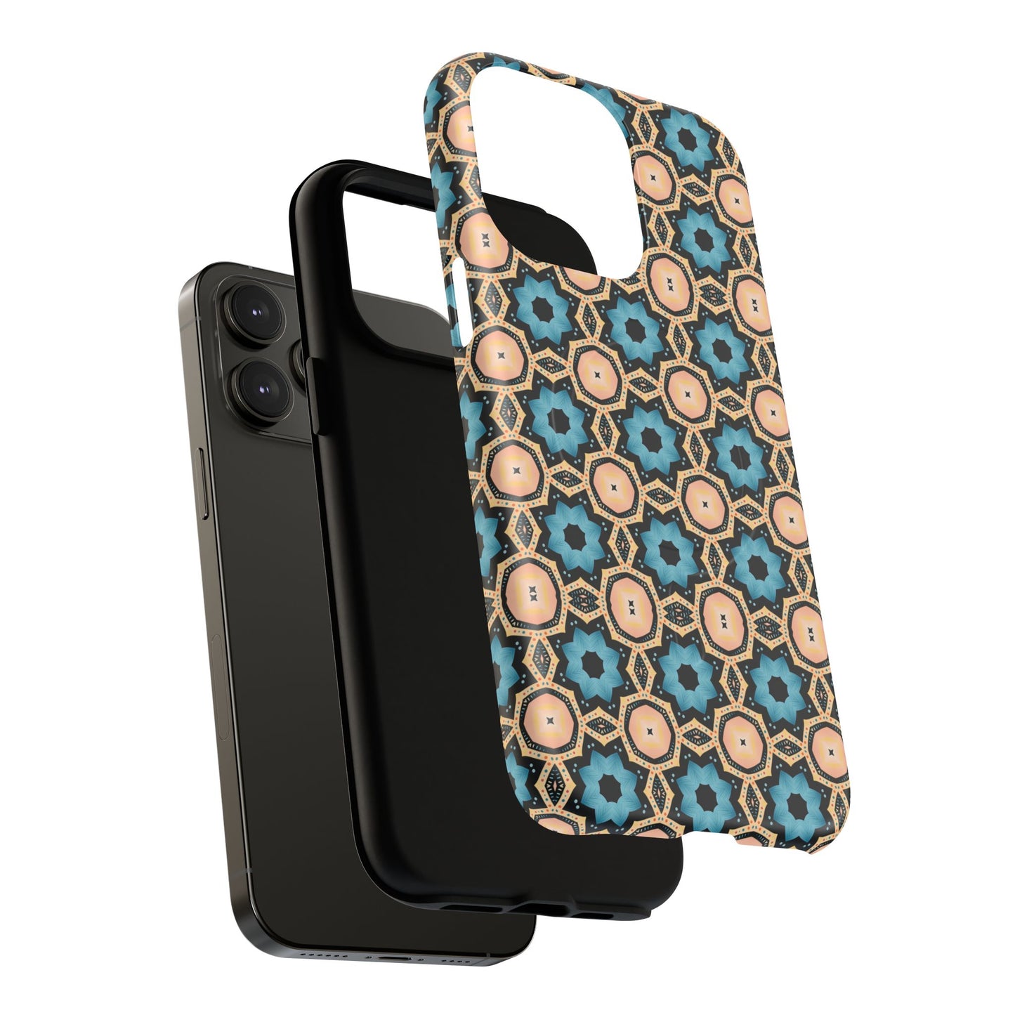 Sahara Star Mosaic Colorful Geometric iPhone Cases, Tough Magnetic iPhone Cases, Vibrant Design iPhone Cover, Durable iPhone Protection, Stylish Tech Accessories.