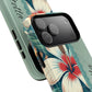 Personalized Tropical Floral Phone Case – Stylish Tough Magnetic Cases for iPhone, Customizable with Names, Perfect Gift for Nature Lovers