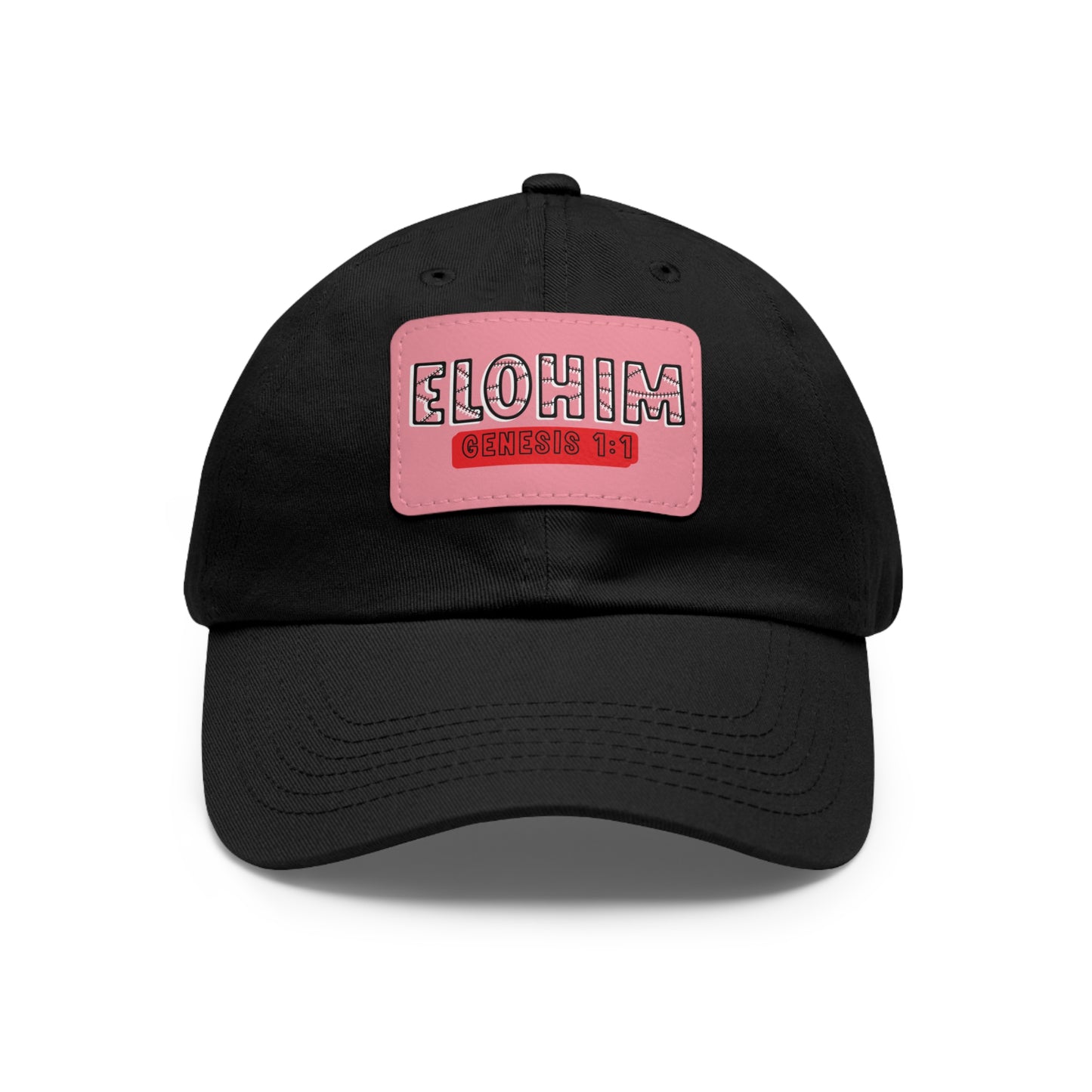 'ELOHIM, GENESIS 1:1- Stylish Dad Hat with Leather Patch | Great for Gifts for All, Casual Wear, Outdoor Activities, and Religious Events