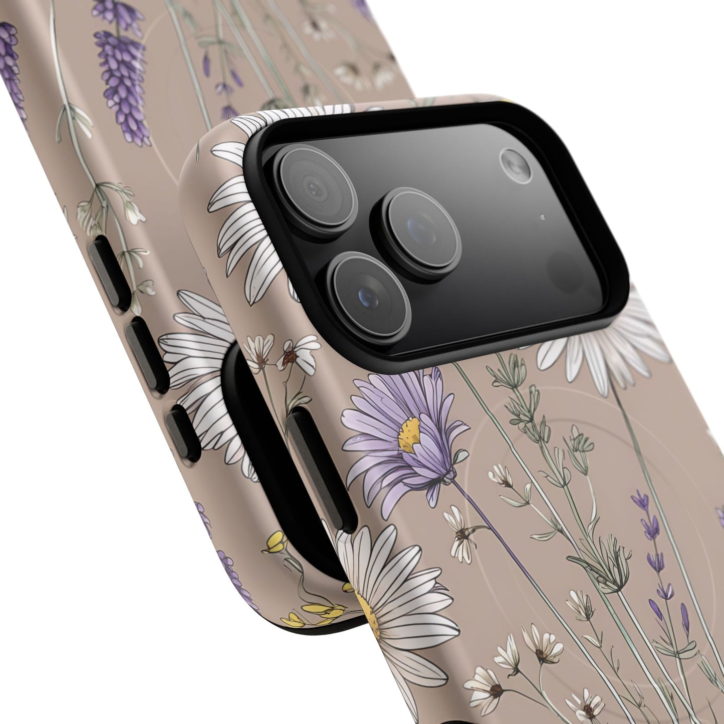 Lavender Floral Tough Magnetic Phone Case | Durable Protective Cover, Flower Design, Gifts for Her, Phone Accessories, Nature Lover