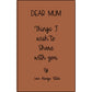 Personalized Dear Mum/Dad/Sister/Friend Engraved Vegan Leather Journal — "Things I Wish to Share with You" Memorial Gift