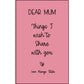 Personalized Dear Mum/Dad/Sister/Friend Engraved Vegan Leather Journal — "Things I Wish to Share with You" Memorial Gift