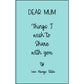 Personalized Dear Mum/Dad/Sister/Friend Engraved Vegan Leather Journal — "Things I Wish to Share with You" Memorial Gift