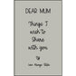 Personalized Dear Mum/Dad/Sister/Friend Engraved Vegan Leather Journal — "Things I Wish to Share with You" Memorial Gift