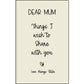 Personalized Dear Mum/Dad/Sister/Friend Engraved Vegan Leather Journal — "Things I Wish to Share with You" Memorial Gift