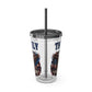 Patriotic Eagle 16oz Tumbler with Straw — "Happy 4th of July" USA Design