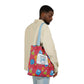 Personalized Kawaii Composition Book Inspired Canvas Tote Bag with Colorful Straps, Cute School Bag, Eco-Friendly Tote, Back to School Shopping Bag, Teacher Gift Idea