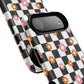 Groovy Checkered Bloom iPhone Case, Tough Magnetic Cases for Women, Stylish iPhone Cover, Trendy Floral Print, Gift for Her, Everyday Accessories