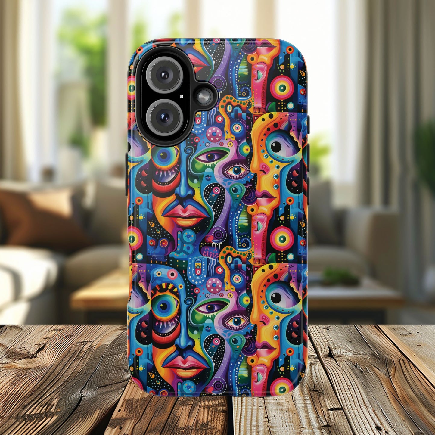 Psychedelic Visions Vibrant Art iPhone and Samsung Phone Case - Stylish Tough Case for Artists & Creatives.