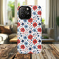 Patriotic Floral Dreams Tough Magnetic iPhone Cases, Durable, Stylish, Gift for Her, Protective Phone Cover, Spring Floral Design