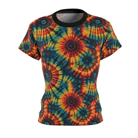 Rainbow Swirl Tie and Dye Women's Tee (AOP)