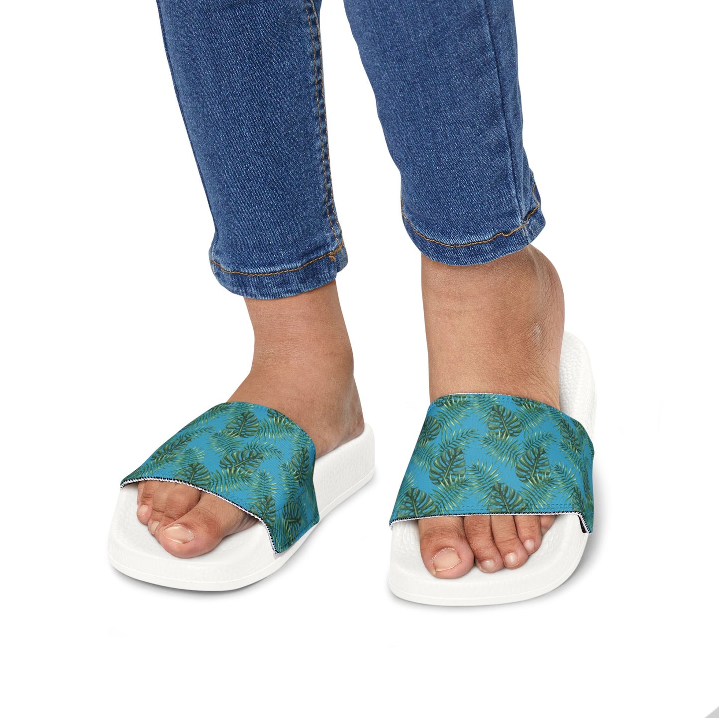 Tropical Bliss Turquoise Youth Removable-Strap Sandals