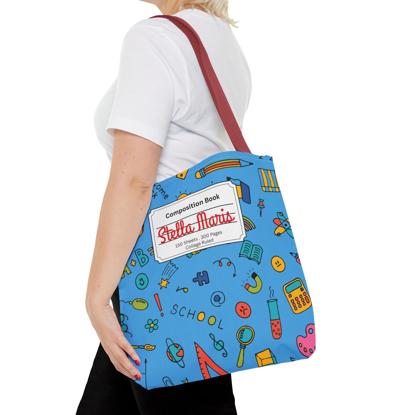 Personalized Classroom Couture Composition Book Inspired Tote Bag, Back to School Tote, Teacher Gift, Kids Bag, Custom Name Bag, Educational Accessories, Back to School Tote Bag.