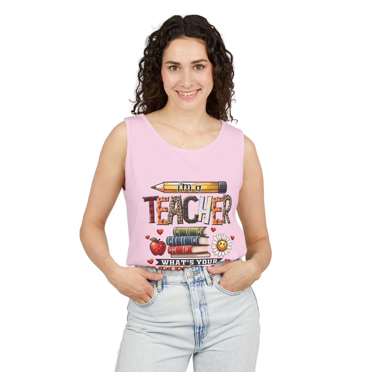 Teachers are Heros Unisex Garment-Dyed Tank Top