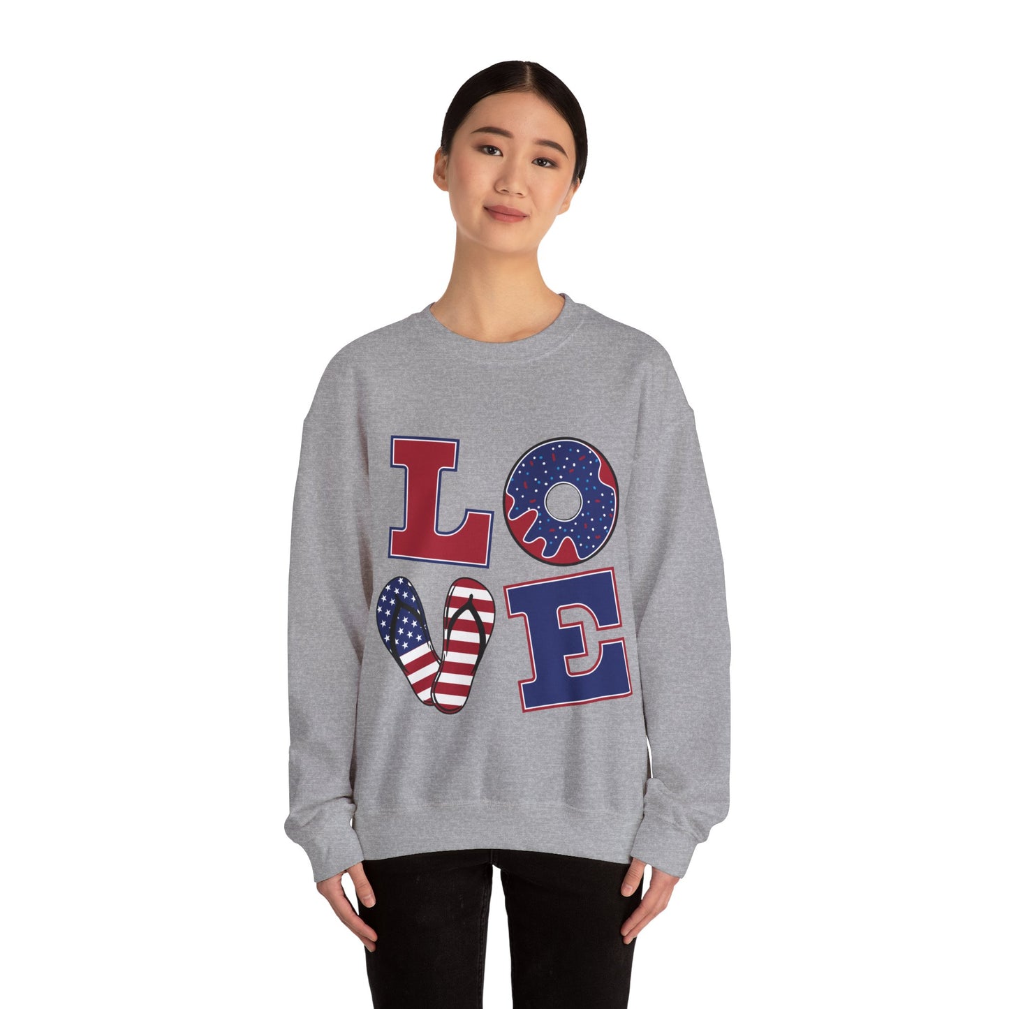 Patriotic LOVE Unisex Heavy Blend™ Crewneck Sweatshirt