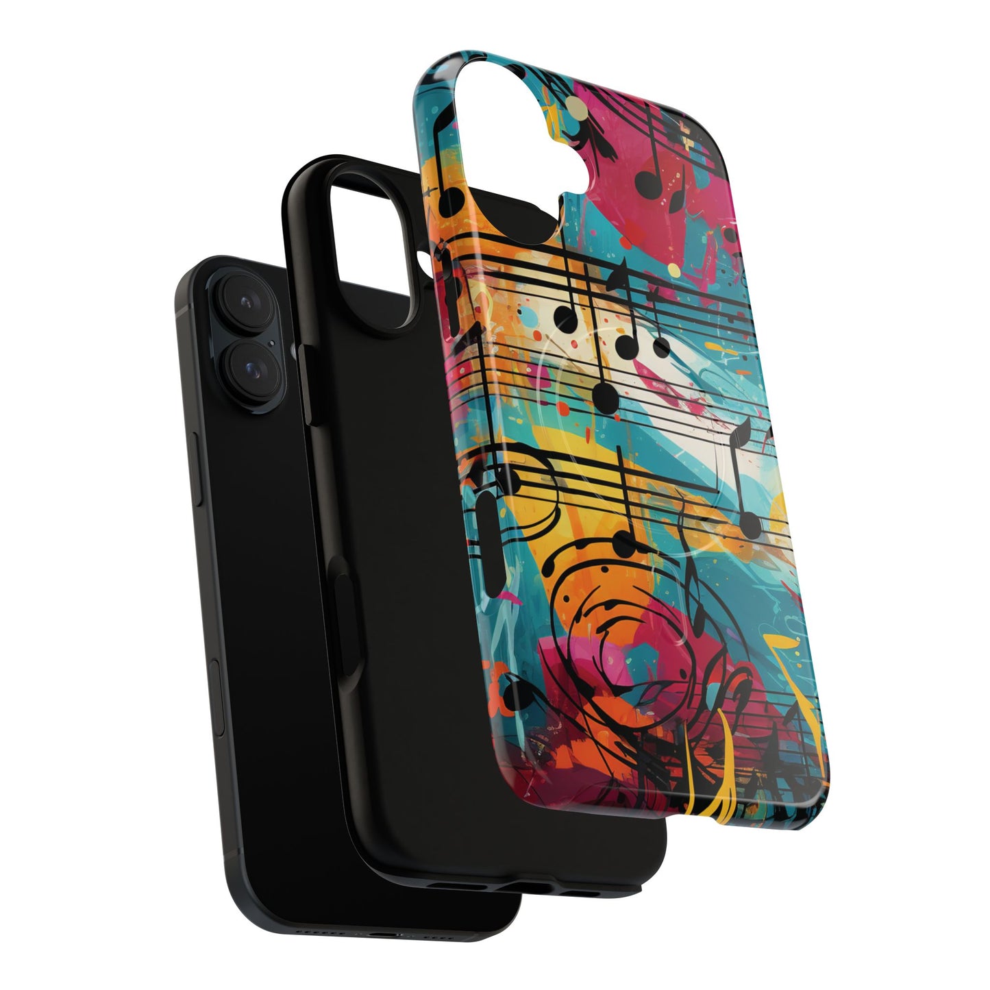Vibrant Music Note Phone Case, Tough Magnetic Case, Music Lover Gift, Colorful Phone Accessory, Customizable Phone Cover, Unique Gift Idea