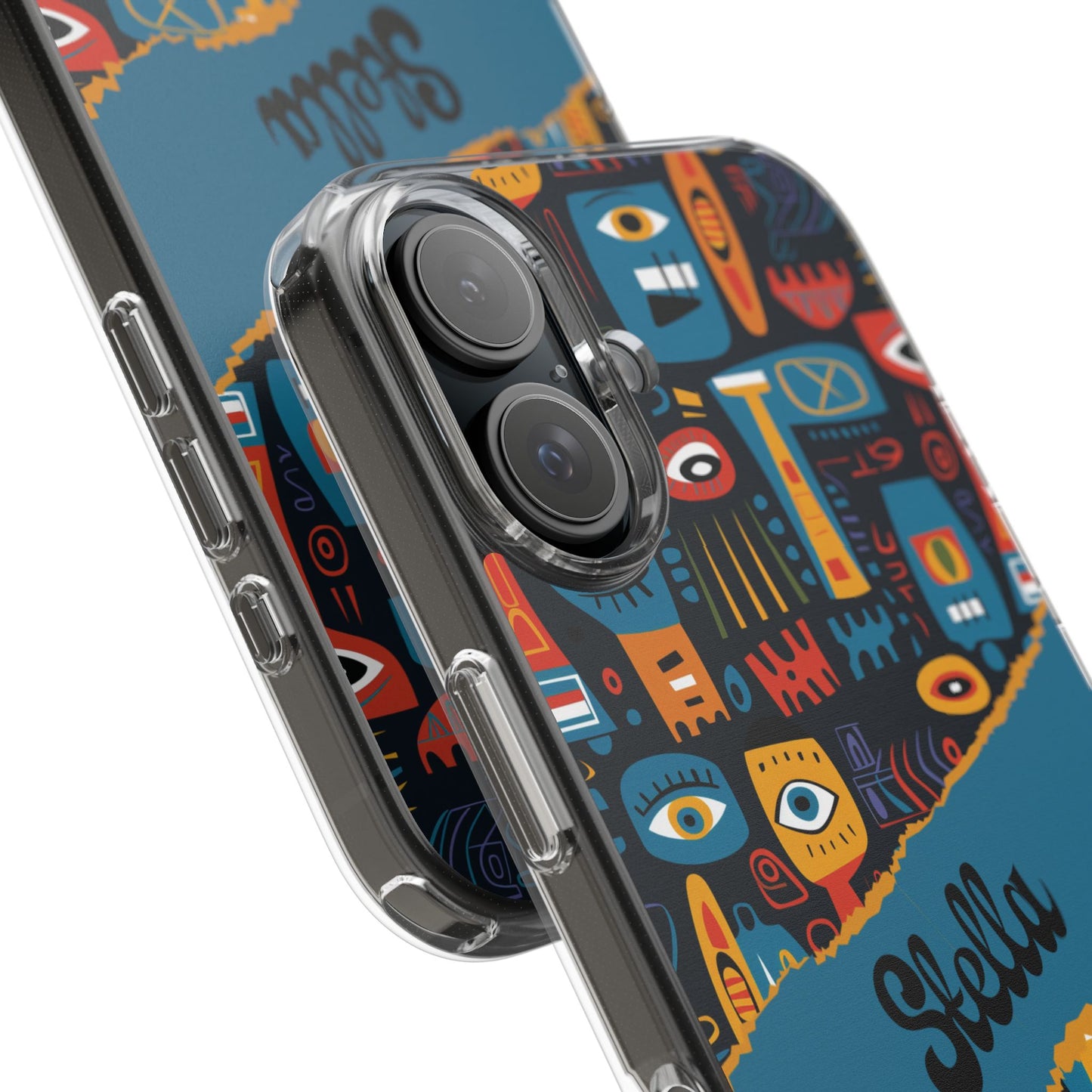 Phone Case — Colorful Abstract Faces Clear Impact-Resistant Case