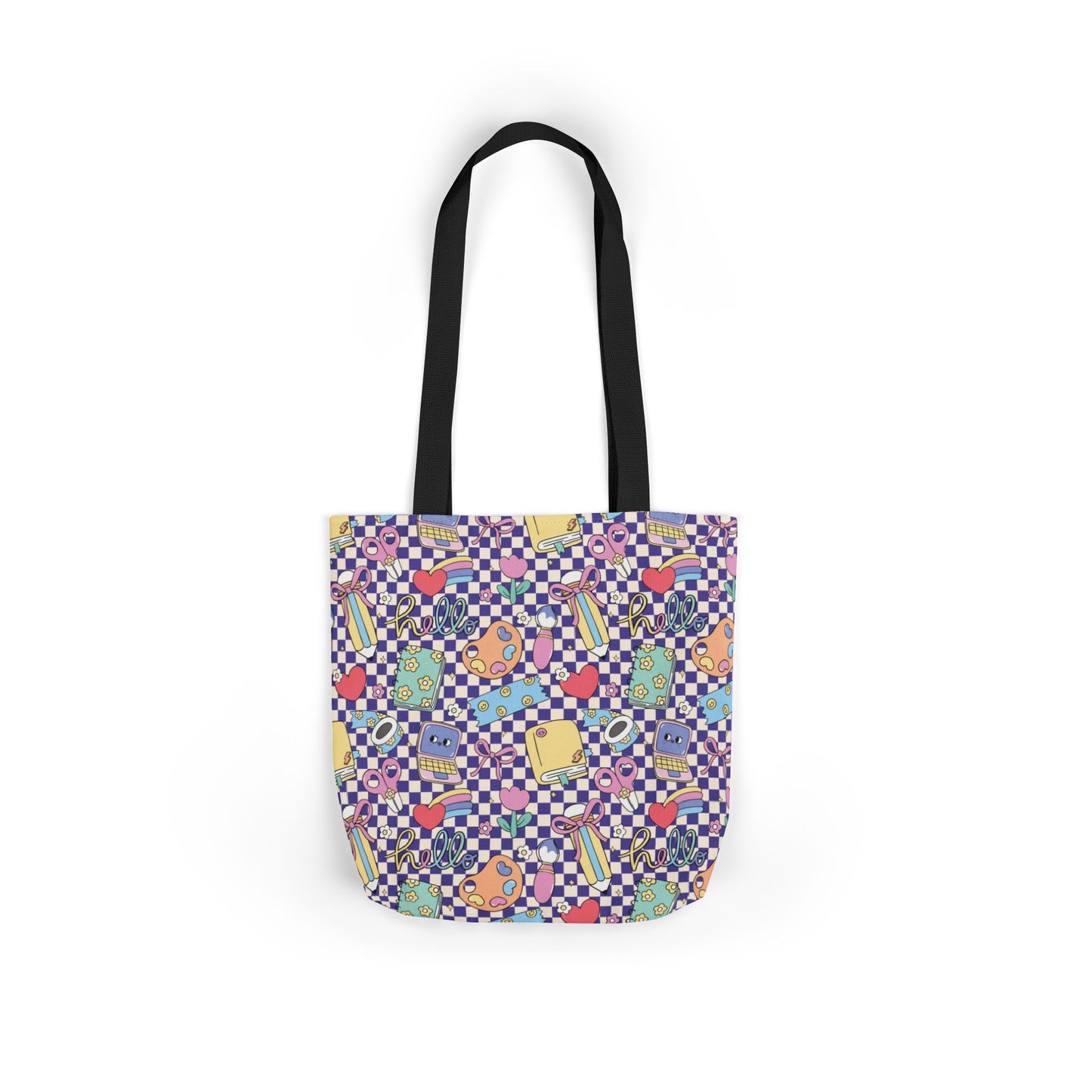 Personalized Purple Doodle Daydream Composition Book Inspired Canvas Tote Bag with Colorful Straps, Cute School Bag, Eco-Friendly Tote, Back to School Shopping Bag, Teacher Gift Idea