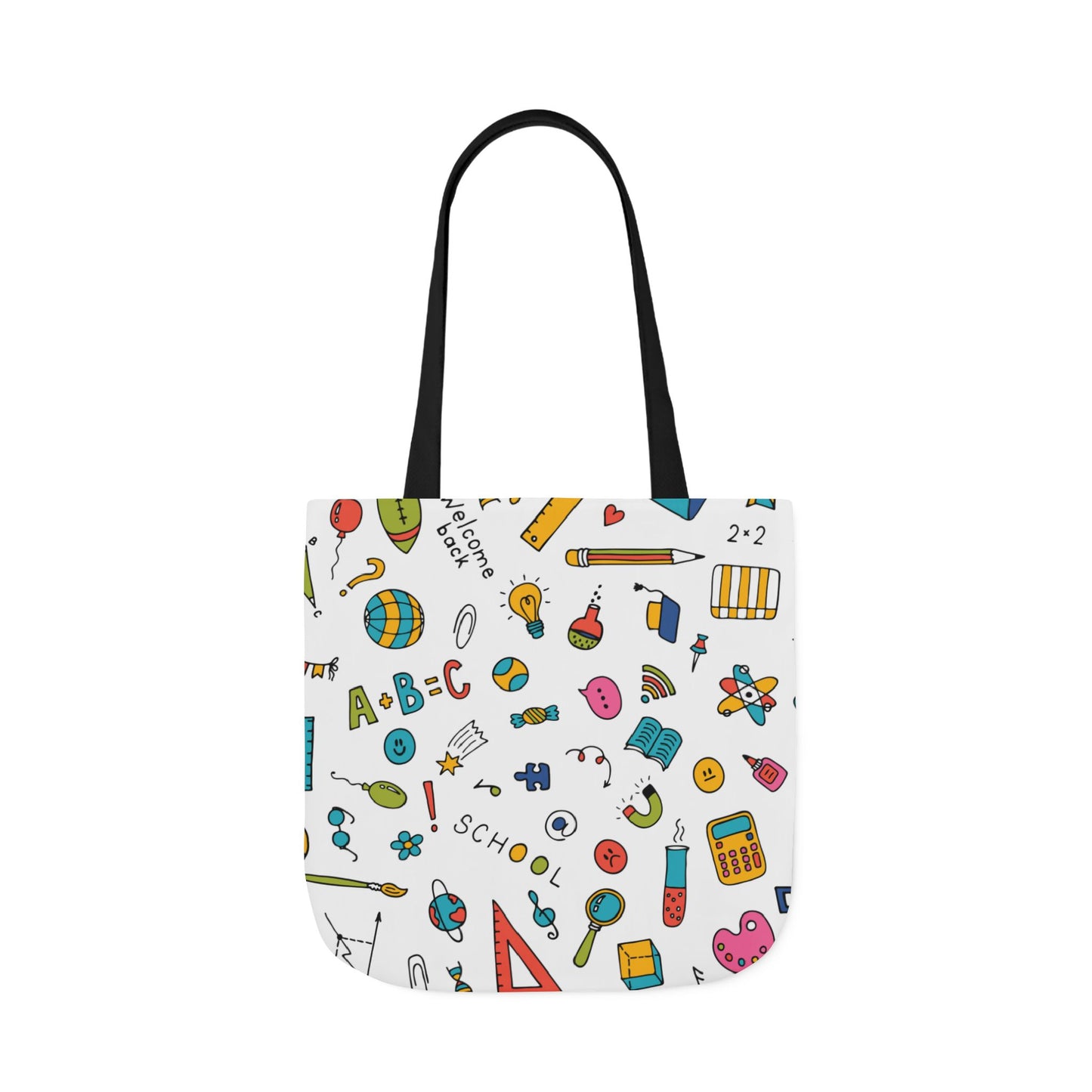 Personalized Classroom Couture Composition Book Inspired Canvas Tote Bag with Colorful Straps, Cute School Bag, Eco-Friendly Tote, Back to School Shopping Bag, Teacher Gift Idea