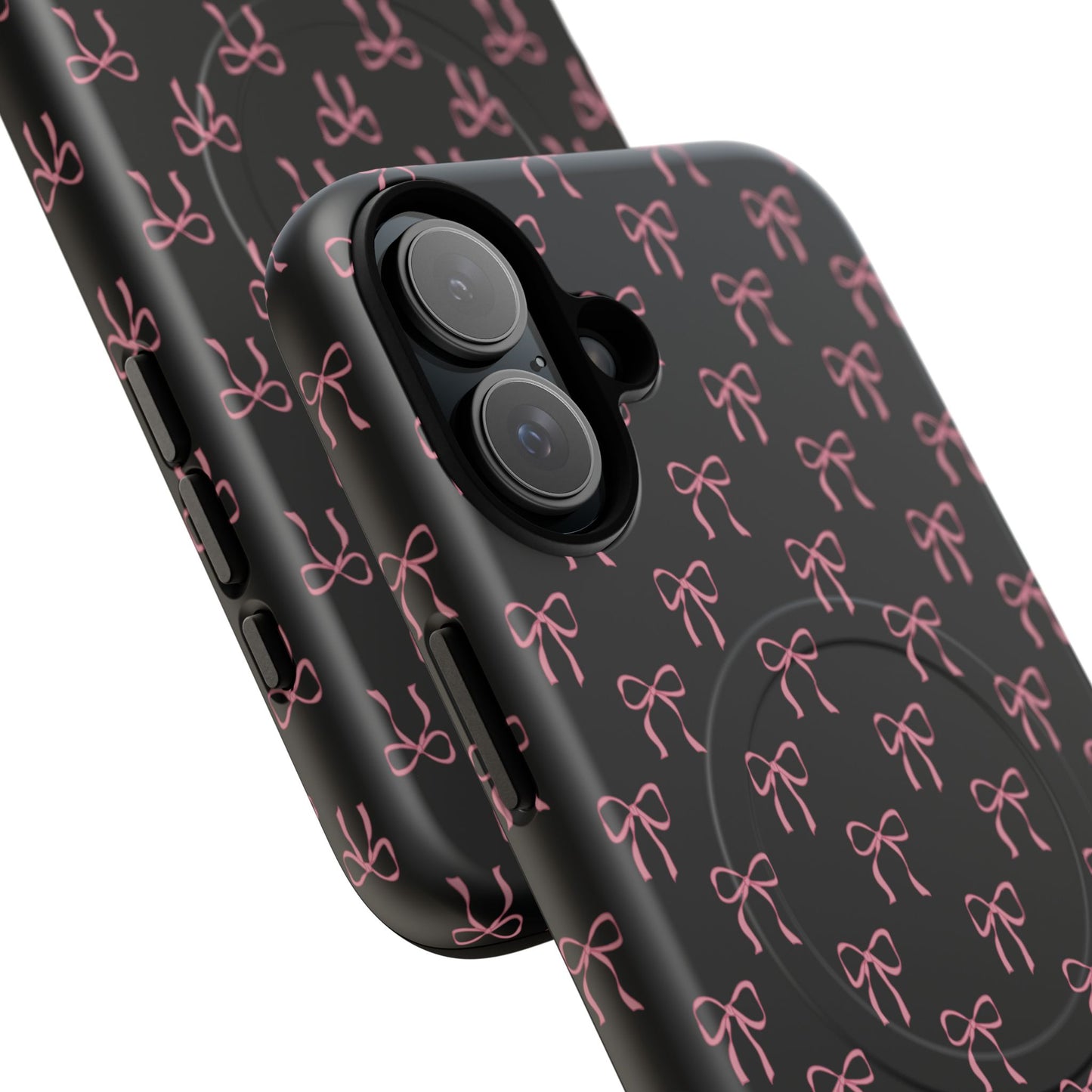 Coquette Chic Bow-Patterned Tough Magnetic iPhone Case, Stylish Gift for Her, Protective iPhone Cover, Trendy Accessory, iPhone Birthday Gift, Fashionable Tech