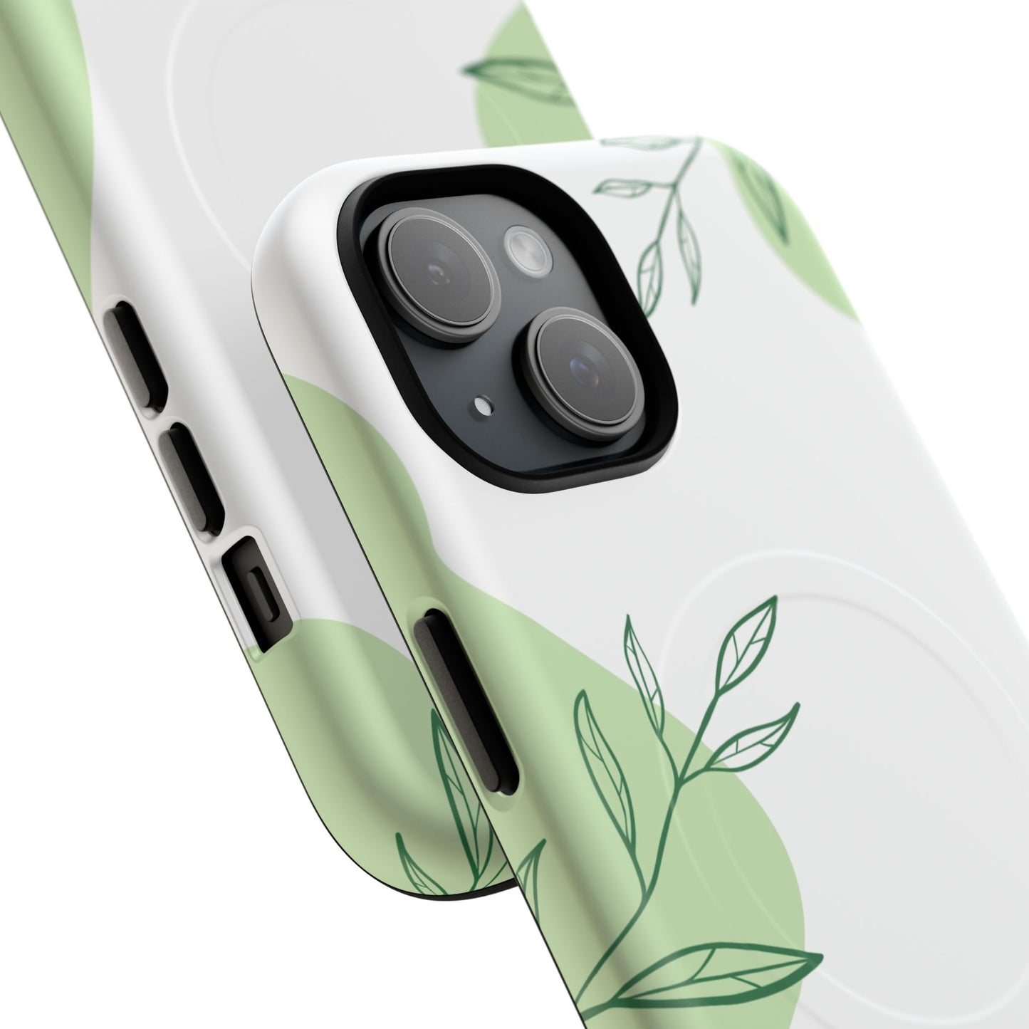 Stylish Tough iPhone Magnetic Cases with Leaf Design, iPhone Protection Cases, Greenery iPhone Covers, Eco-Friendly iPhone Accessories, Gift for Her.