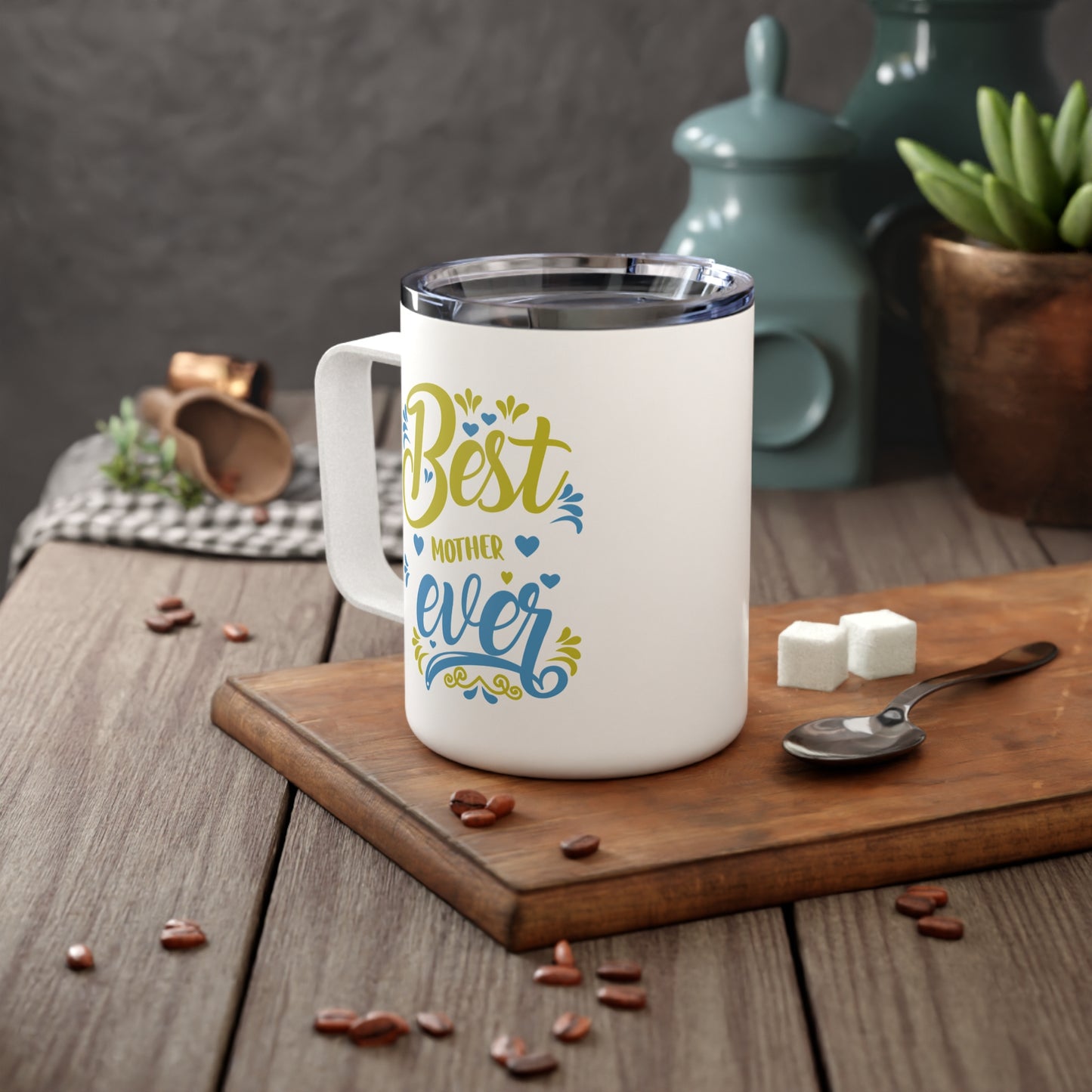 Best Mother Ever Insulated Coffee Mug, 10oz - Perfect Gift for Coffee Lovers, Travel Mug for Tea, Unique Kitchen Decor, Ideal for Birthdays, Anniversaries.