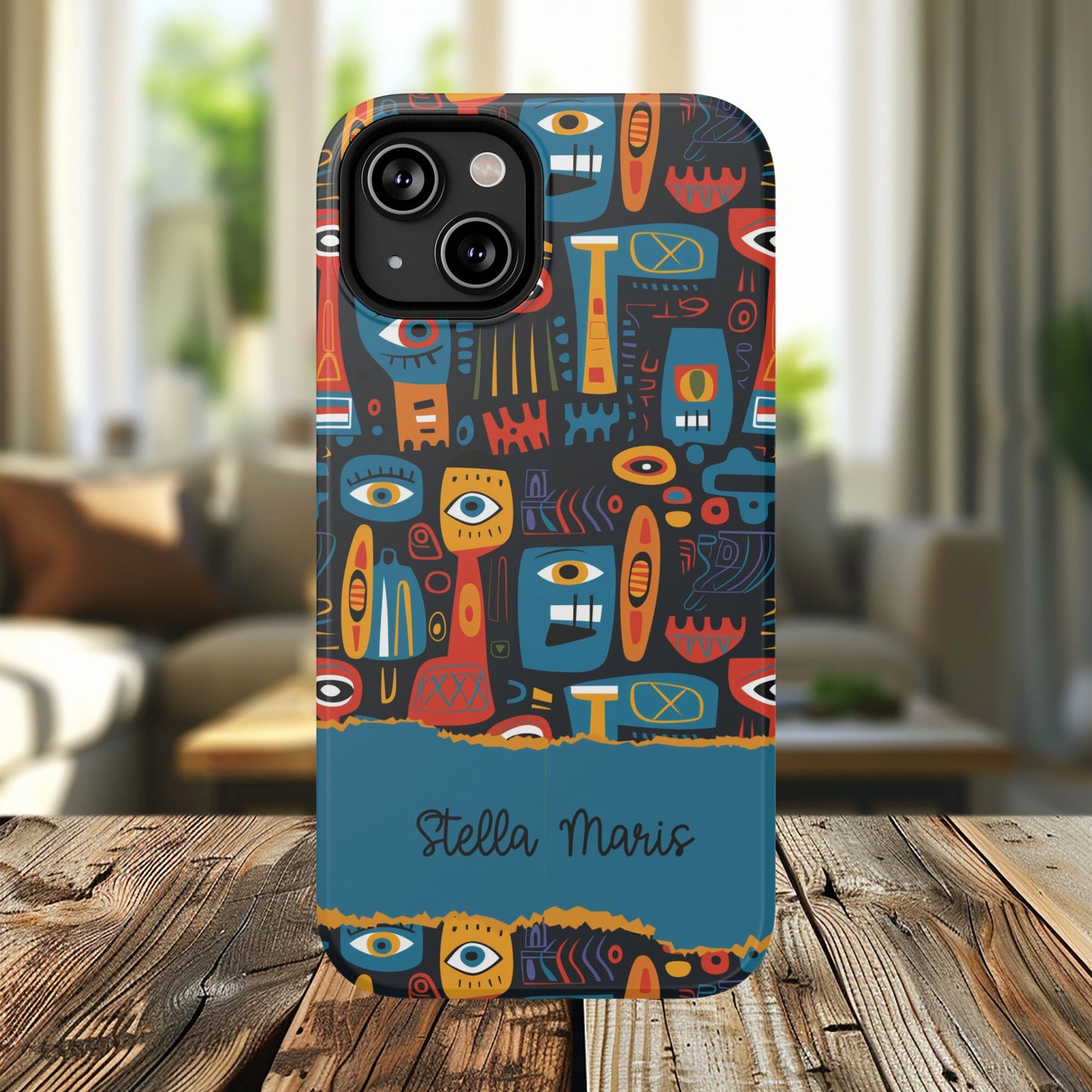Personalized Colorful Abstract Faces Clear Impact-Resistant Case