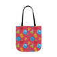 Personalized Kawaii Composition Book Inspired Canvas Tote Bag with Colorful Straps, Cute School Bag, Eco-Friendly Tote, Back to School Shopping Bag, Teacher Gift Idea