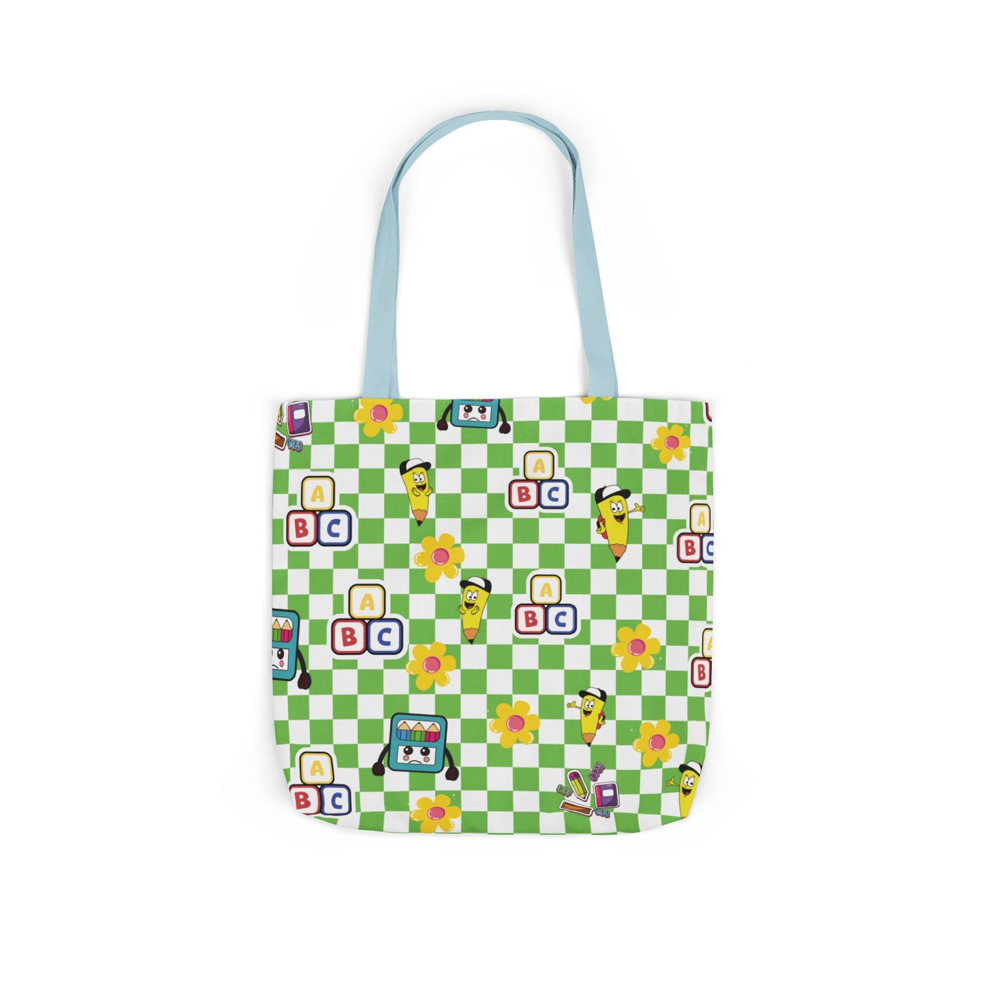 Personalized Green Schoolyard Chic Composition Book Inspired Canvas Tote Bag with Colorful Straps, Cute School Bag, Eco-Friendly Tote, Back to School Shopping Bag, Teacher Gift Idea