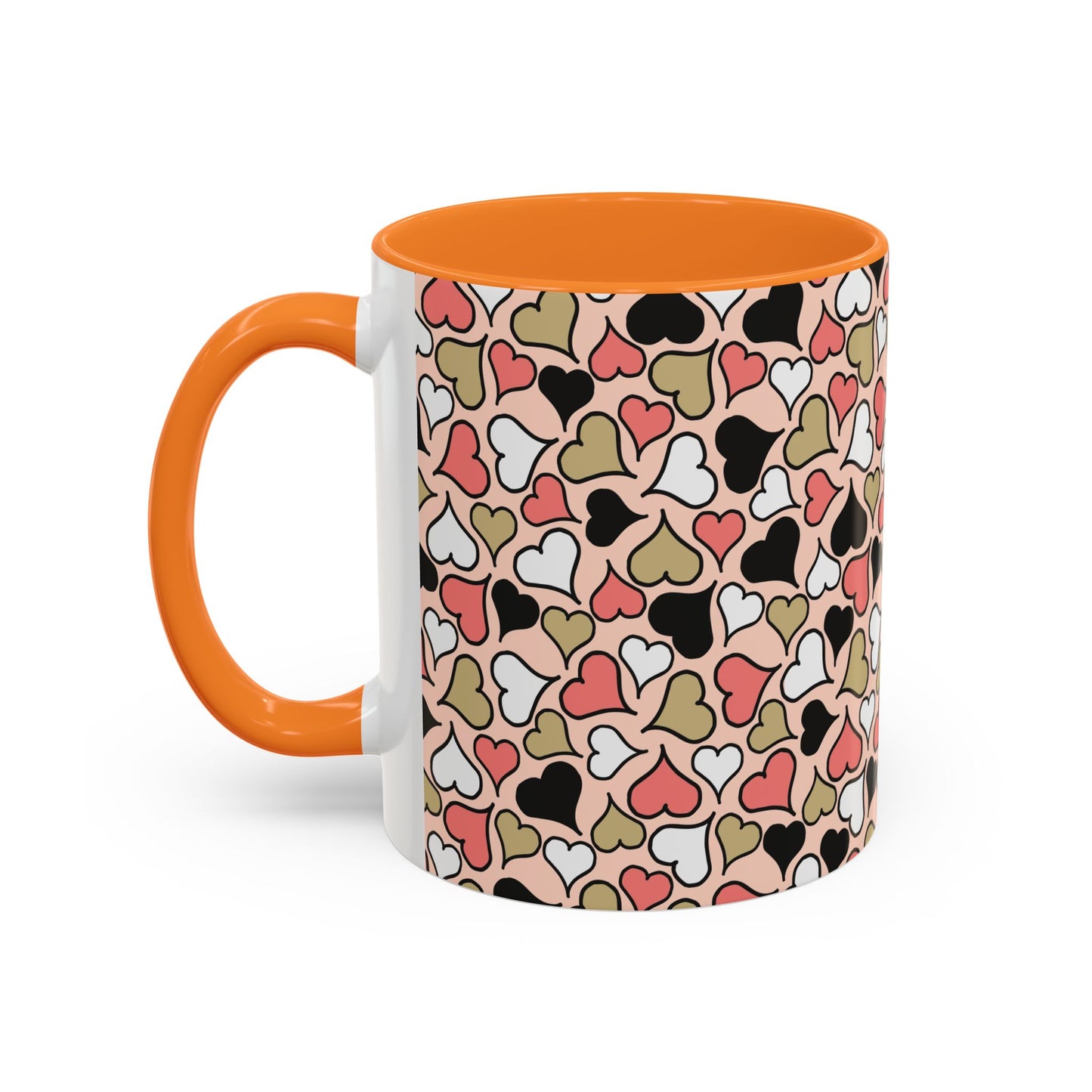 Heart Patterned Coffee Mug - Colorful Love Design, Perfect for Gifts & Celebrations