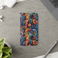 Psychedelic Visions Vibrant Art Flip iPhone and Samsung Phone Case - Colorful Faces Design for Phone Protection