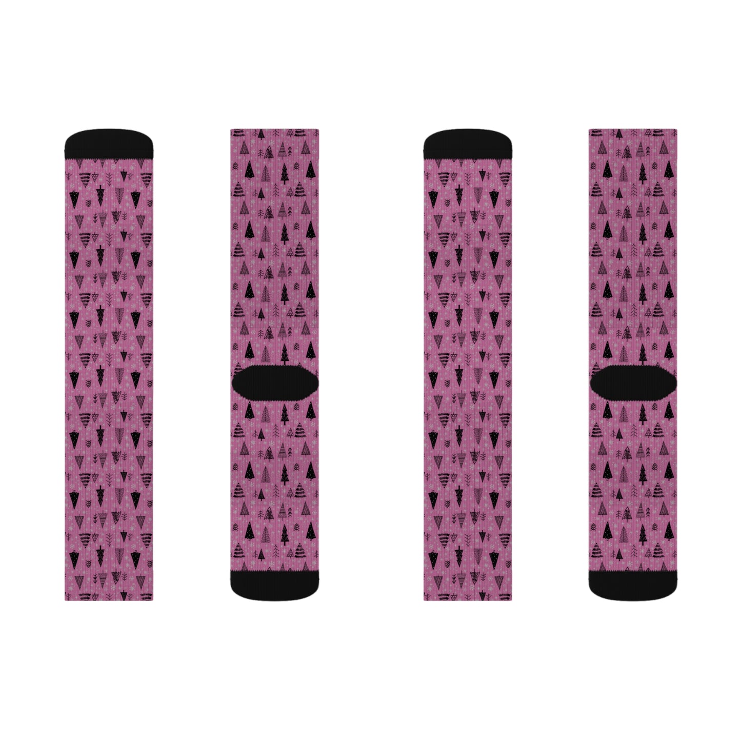 Winter Wonderland Pink Sublimation Socks - High-Quality Comfort with Stylish Sublimated Print