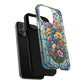 Floral Stained Glass Tough Magnetic Case, Durable Phone Cover, Gift for Nature Lovers, Unique Floral Design, Phone Accessories for All Occasions.