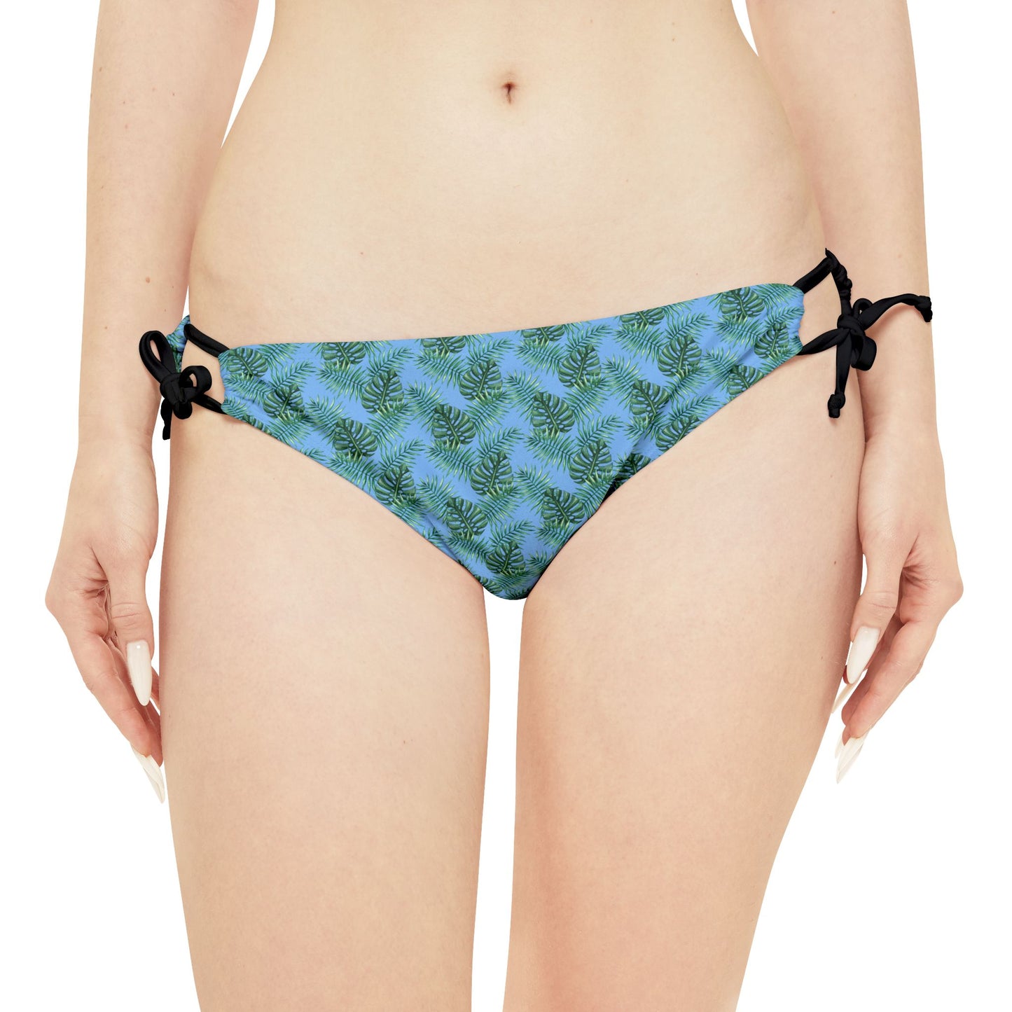 Blue Tropical Bliss Strappy Bikini Set (AOP)