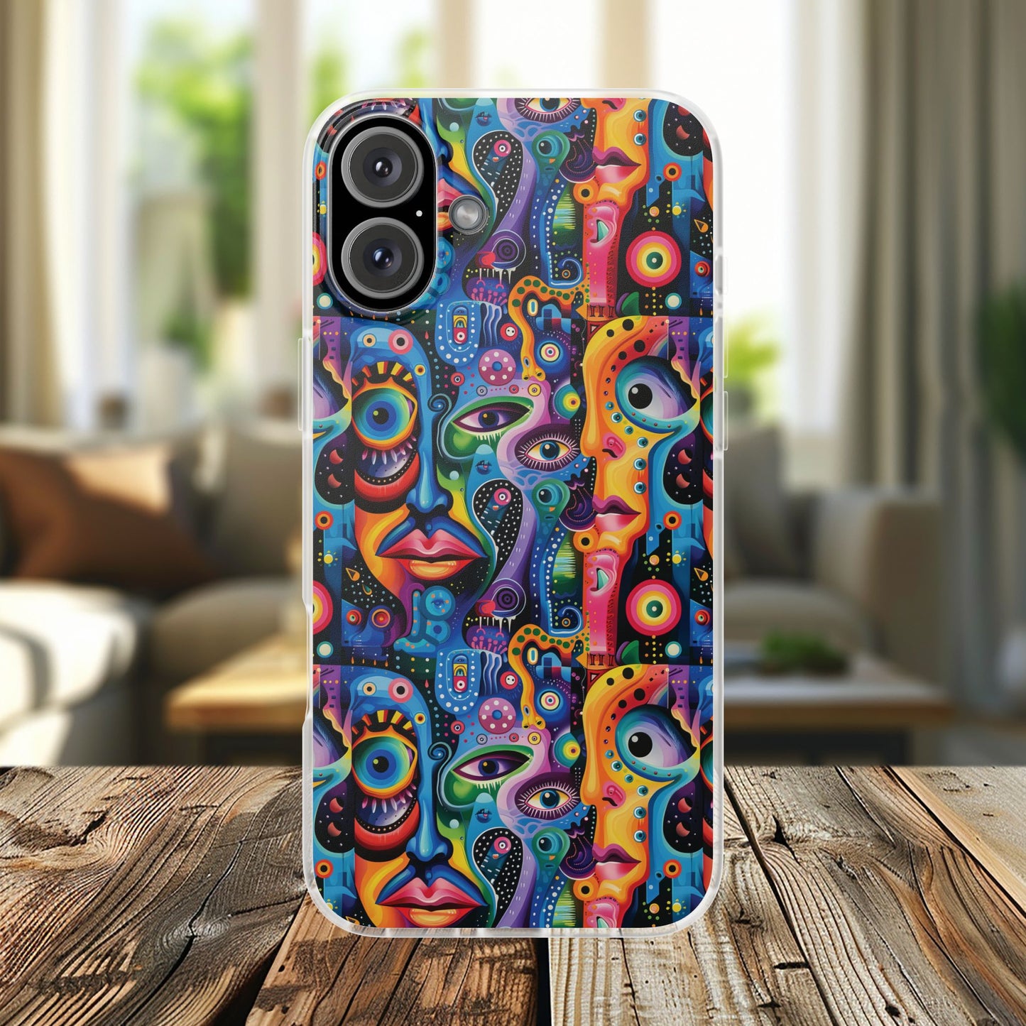 Psychedelic Visions Flexi iPhone and Samsung Case - Colorful Abstract Design.