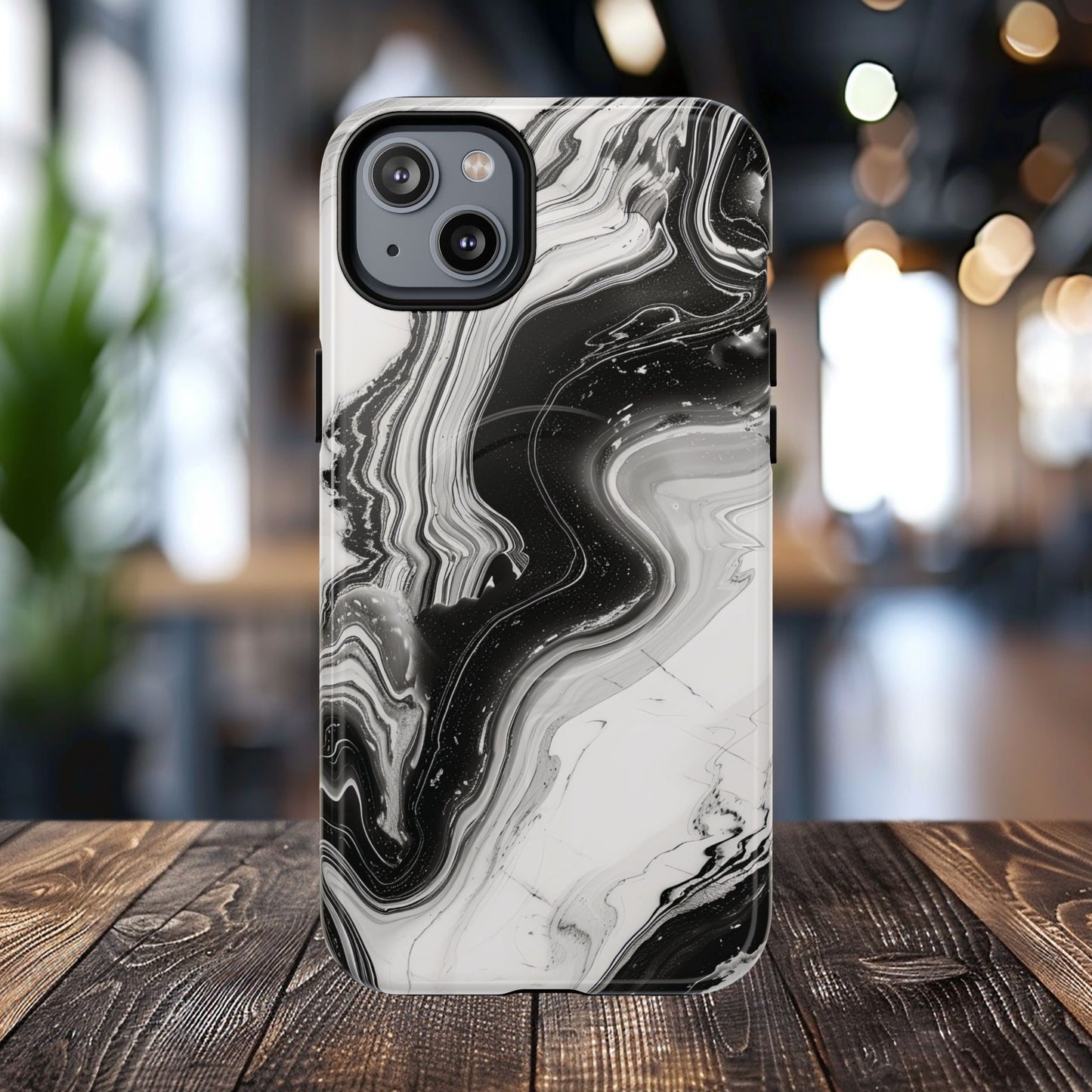Black Marble Magnetic iPhone Case for Tough Protection, Stylish iPhone Mobile Accessory, Fashionable Gift, Unique Marble iPhone Design, Durable Smartphone Cover