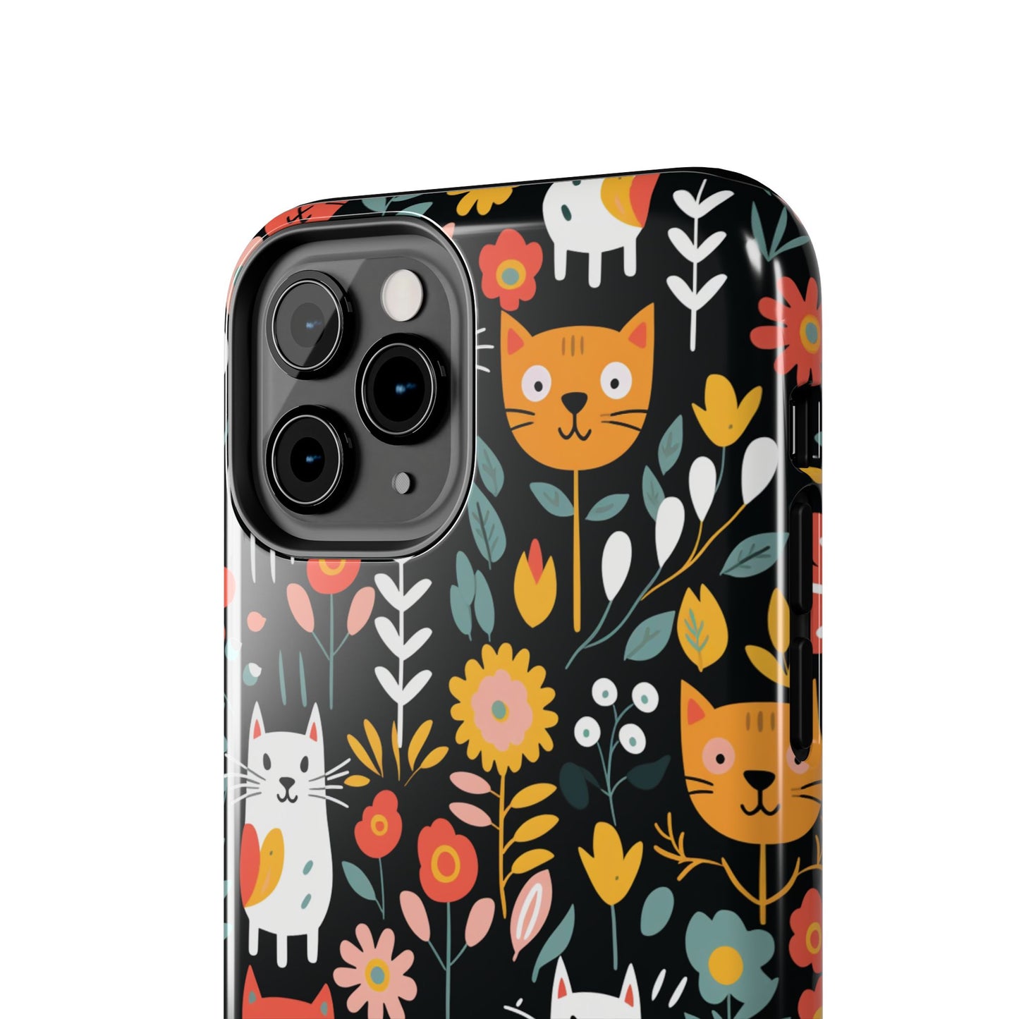 Whimsical Feline Garden iPhone and Samsung Tough Phone Cases,